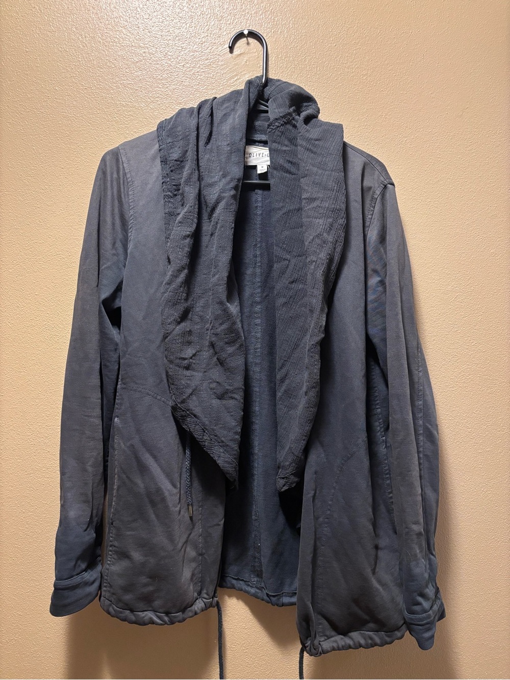 Women’s Open Front Jacket - Washed Black